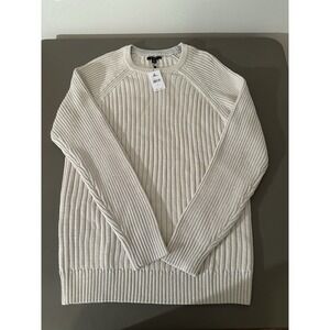 Tahari Size Large Long Sleeve Sweater Oatmeal Color Men's